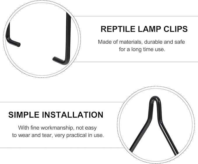 MERRYHAPY 10Pcs Crawling Pet Lampshade Clips for Reptile Light Fixtures Compatible with Shades Smooth Edges for Safe Use Easy Installation for Lizards Turtles and Frogs