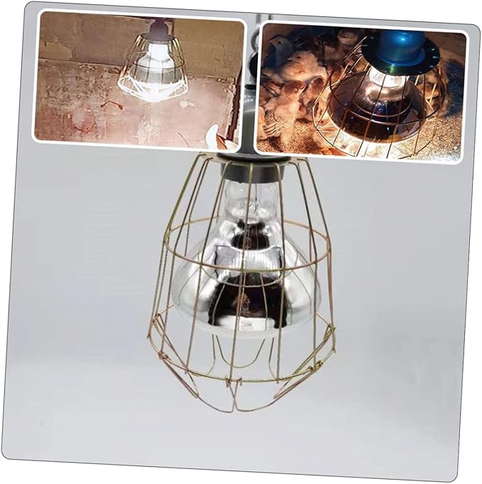 Angoily Lamp for Reptiles Incubation Warming Lamp Bulb Cage Cover Sturdy Retro Bulb Cover Replaceable - Safe