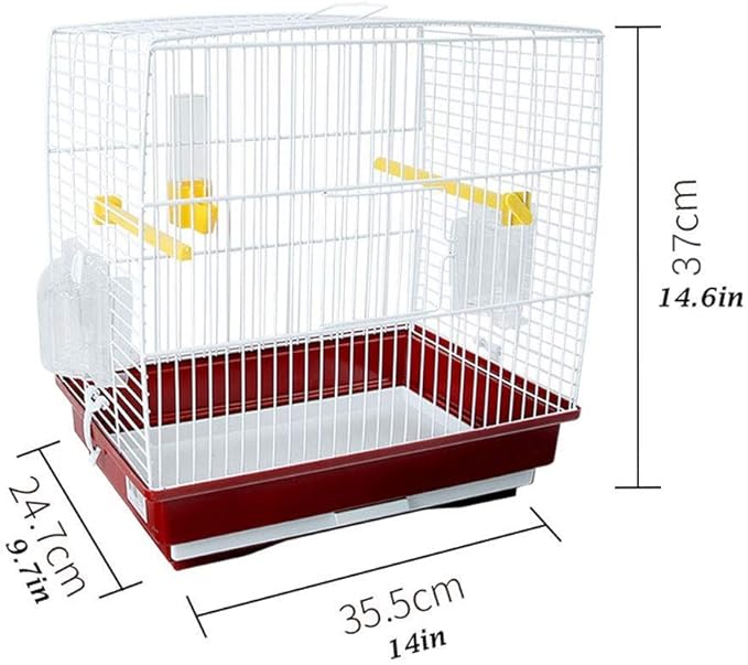 White Metal Bird Cages Hanging Stainless Steel Bird Carrier Thrush Pigeon Villa Travel Pet Cage, Black,Black,Black