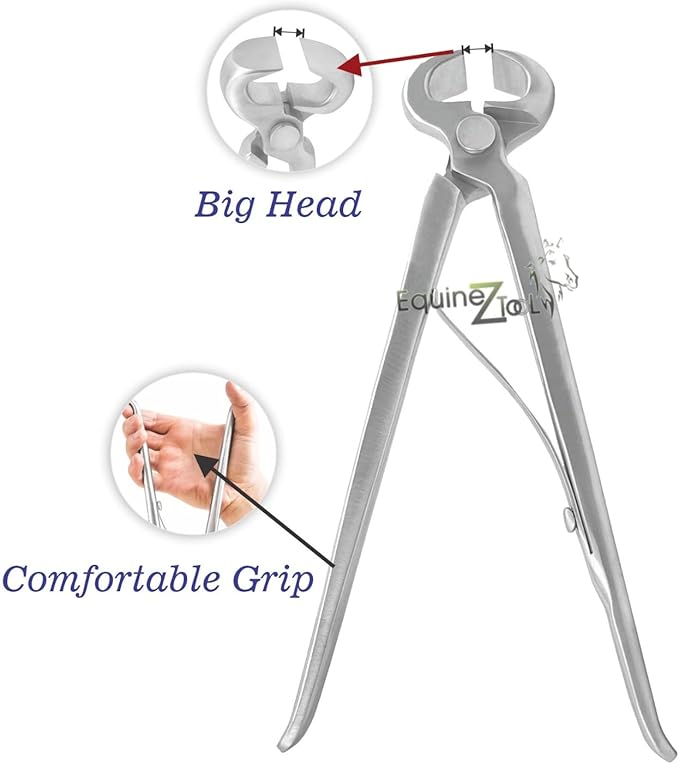 12β Hoof Nipper Spring Loaded Farrier Tool β Vanadium Steel, Dull Finish β Heavy-Duty Horse Hoof Trimming Tool for Farriers, Blacksmiths, Equine Hoof Care, Shoeing, Trimming, and Maintenance