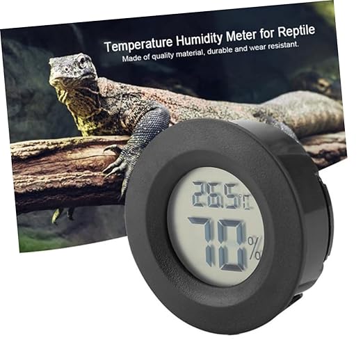 KESYOO 4pc Digital Hygrometer Thermometer for Reptile Pets Compact Embedded Acrylic Humidity Accurate Temperature Measurement Celsius for Home and Pet Store Use Black
