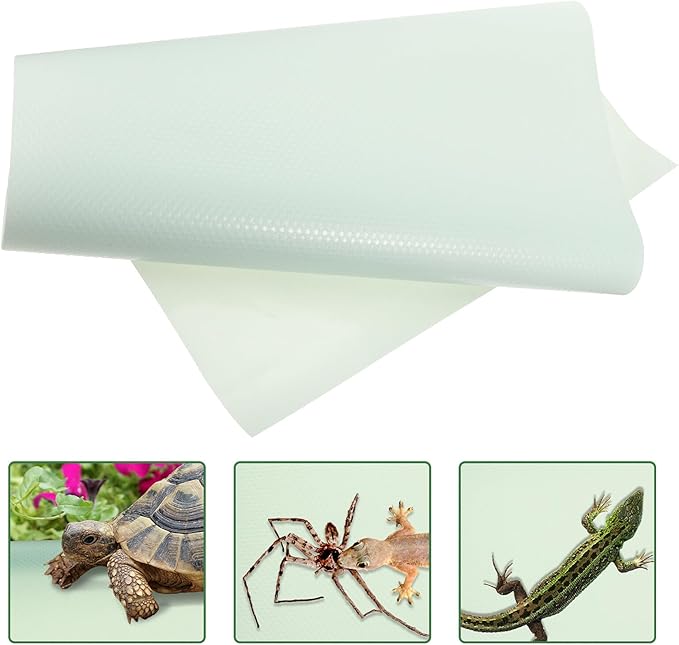Luxshiny Non-Slip EVA Reptile Carpet Mat Terrarium Substrate Pad for Bearded Dragon Leopard Gecko Snake Tortoise Bedding Easy-Cut Light Colored Aquarium Liner Accessories