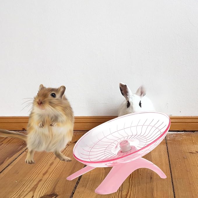 DOITOOL Non Run Disc Exercise Wheel for Hamsters Hedgehogs Small Pets 7.1 Inch Quiet Portable Pet Exercise Toy for Healthy Activity and Nail Training