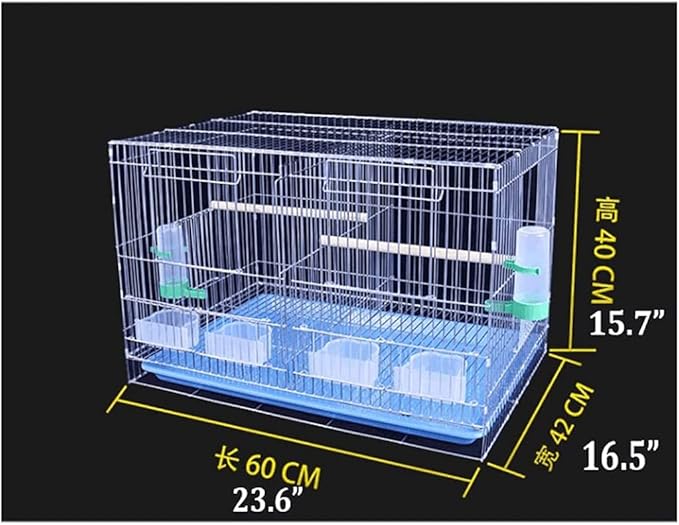 Elegant Birdcage Birdcages High Capacity Bird Carriers Double-Door Metal Bird Cage with Rolling Stand Large Square Bird House Carrier for Yard Exquisite beautif