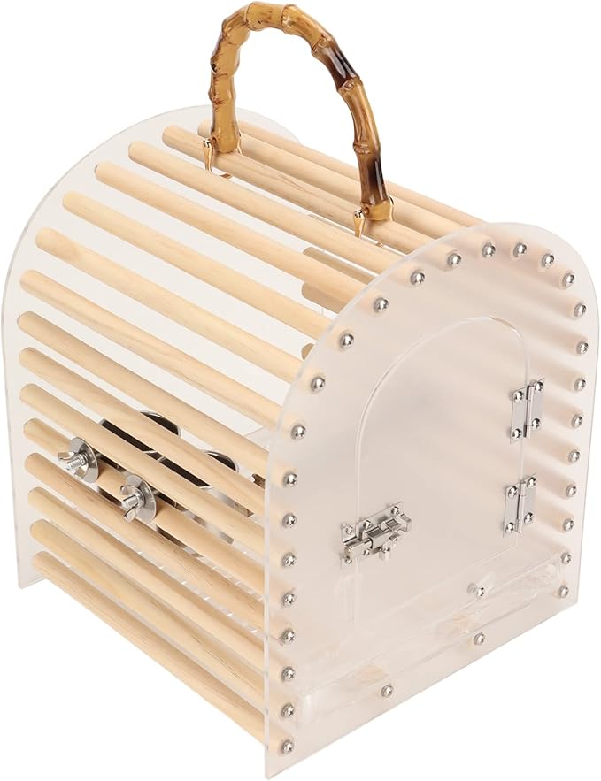 Tbest Birdcages,Portable Bird Cage Ese Proof Circular Arc Small Transparent Ylic Tl Bird CER for Bird