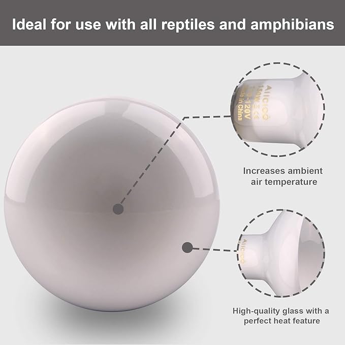Aiicioo Reptile Basking Light Bulb - 150 Watt Heat Light Bulb 4 Pack for Reptile Heat Lamp Bulb for Bearded Dragon Lizard Turtle Tortoise Daylight Basking