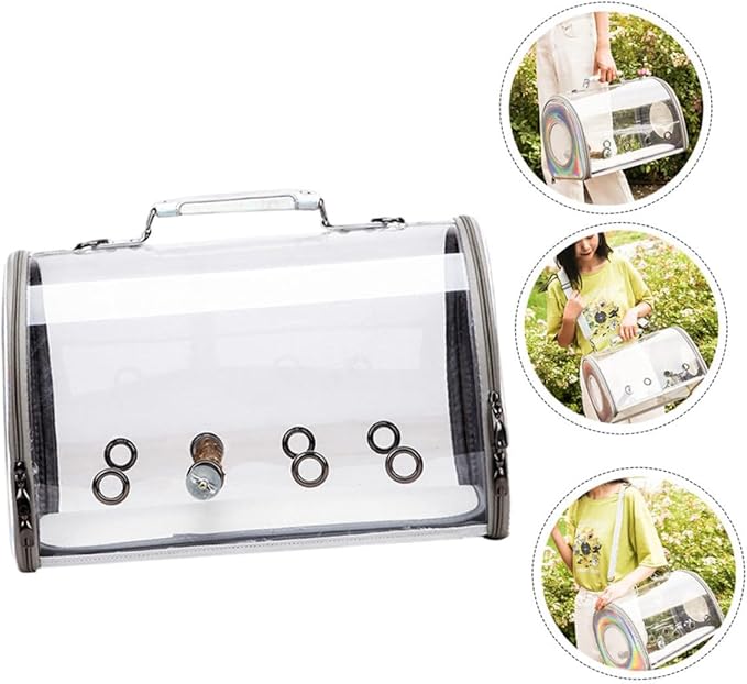 Balacoo Parrot Travel Bag Birds Carrying Pouch Portable Pet Shoulder Bag Outdoor Birds Cage Secure Fit Made of Pu Pc Material