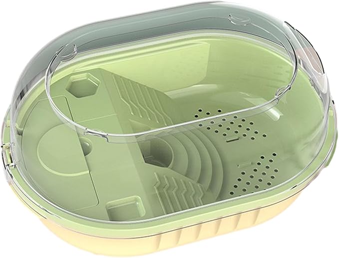 Turtle Tank Aquarium, Reptile Habitats Indoor Accessories, Pet Turtle Hermit Terrapin Reptile Tank Turtle Habitat with Lid, S