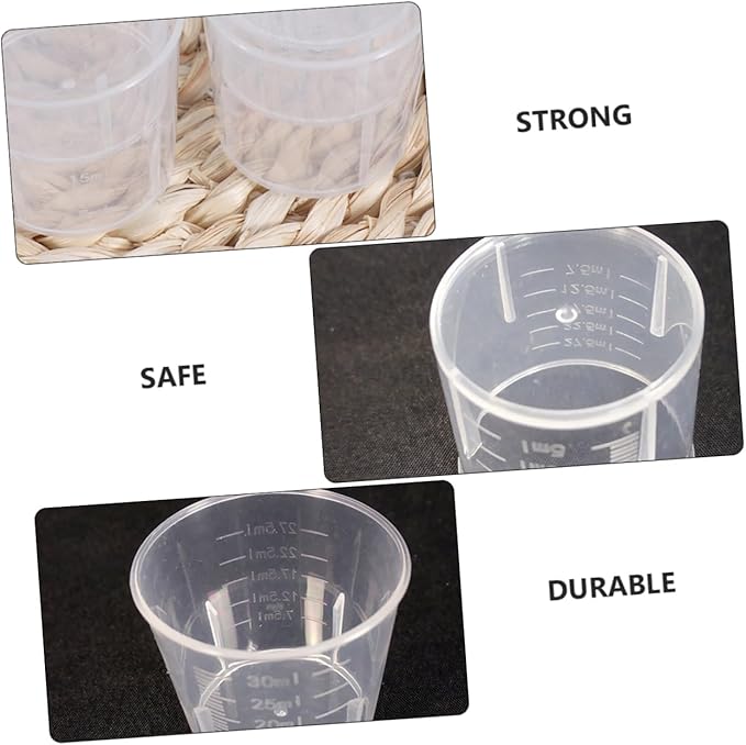 100Pcs Reusable Measuring Cups for Reptiles Durable Feeding Cups for Lizards Geckos Snakes Easy to Clean Stylish Storage