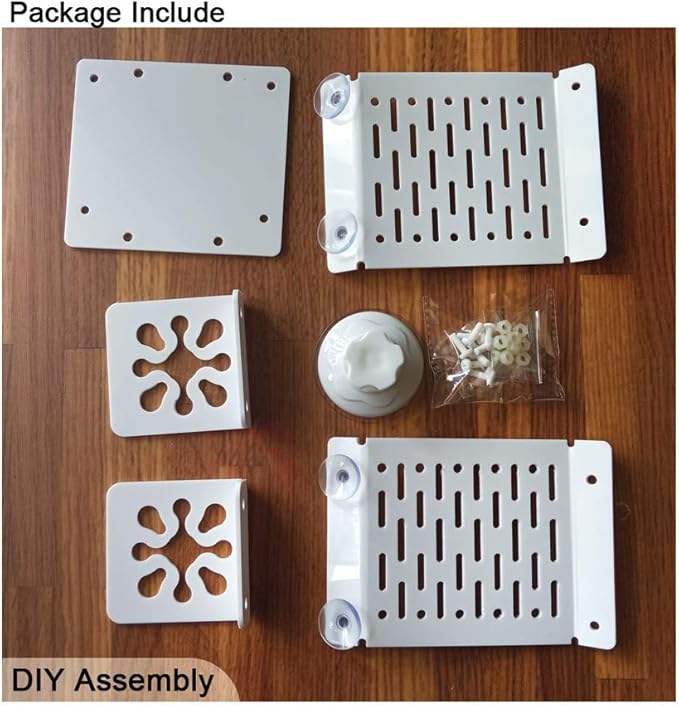 Aquarium Bidirectional Two-Way Bridge Tortoise Turtle Basking Floating Platform,Can Be Suspended at Any Water Level,DIY Assembly (White-Assembly)