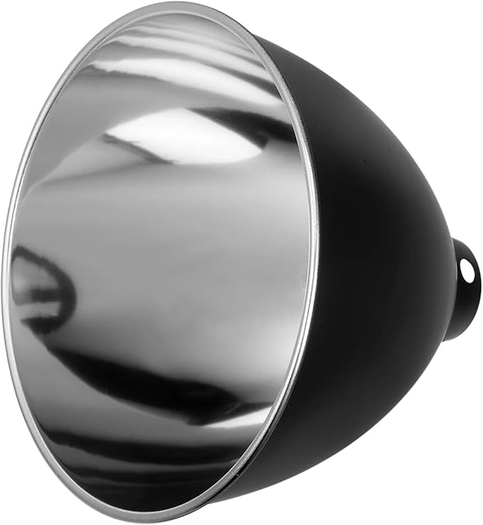 HouseVibe Reptile Dome Lamp Cover Light Shade Replacement Part for Turtles Lizards Chameleons Geckos Bearded Dragons Aluminum Fixture- 8.5in Silver Lining