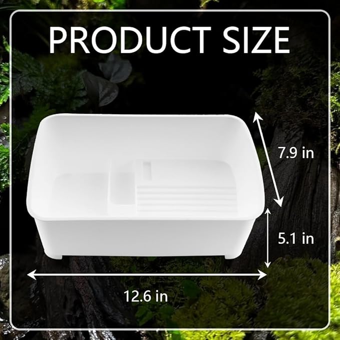 Turtle Tank Aquarium Creative Reptile Habitat Sundeck Turtle Bathing Pool for Pet Care (White)