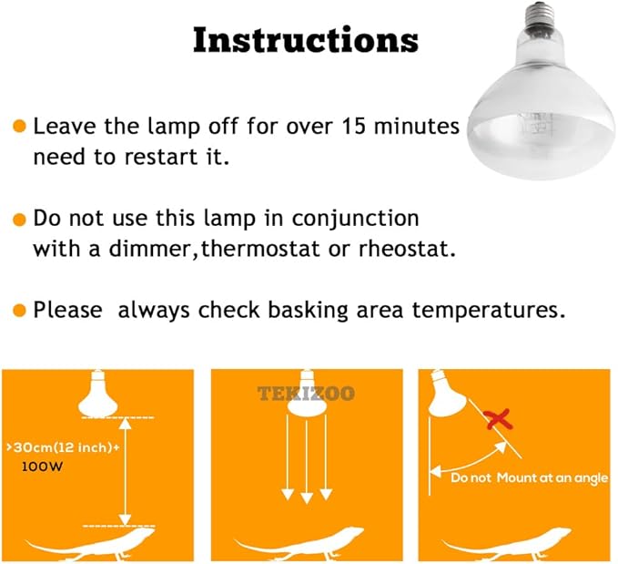 100W UVB UVA Heating Lamp Self-Ballasted Bulb Full Spectrum Basking Spot Light lamp for Reptile and Amphibian