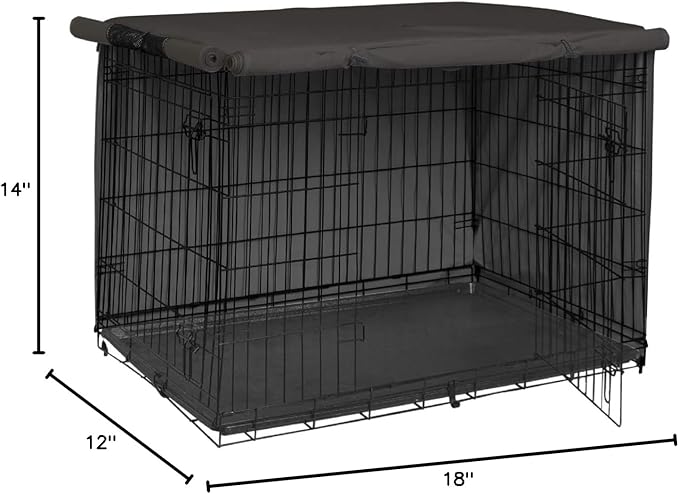 Explore Land Dog Crate Cover Heavy Duty Polyester Pet Kennel Sunshade Universal Fit for 18 inches Wire Cage (Black)
