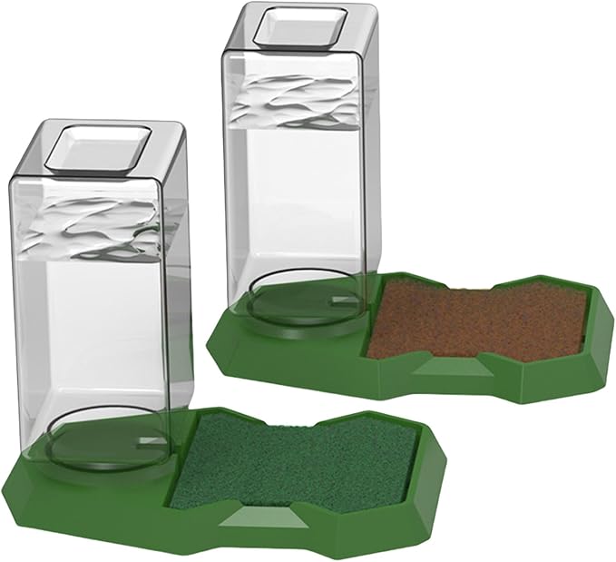 Reptiles Water Bowl with Clear Bottle Automatic Water Dispenser Drowning for Lizards Turtles Bearded Dragons Reptiles Water Feeder