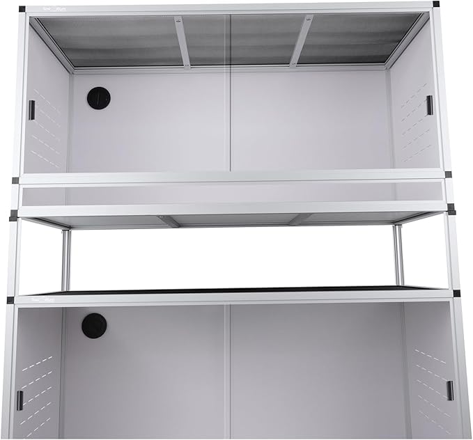 Reptile Enclosure Stand – 7.87'' Stackable Spacer Set for PVC Terrariums, Exclusive Cage Holder for ToxiRium Tanks, 4 Pack-White