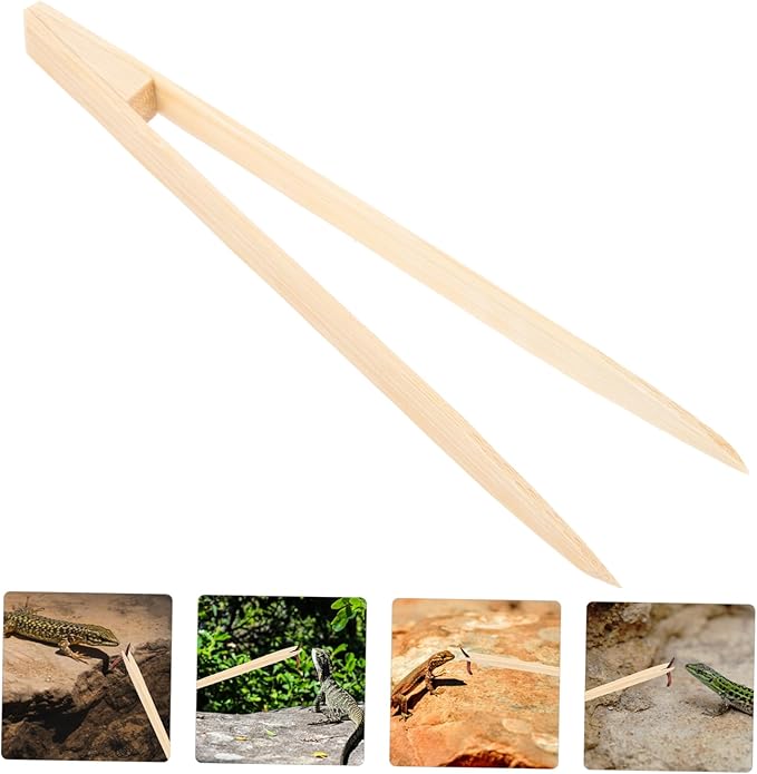 Garneck Bamboo Reptile Tweezer Pet Feeding Tool for Lizards Turtles Small Reptiles