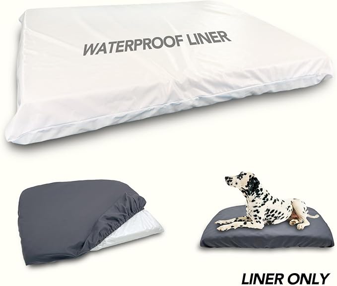Waterproof Dog Bed Liner, Washable Replacement Cover Reusable Pet Pee Water Resistant Proof with Zipper, Liner Only 44x32 inch
