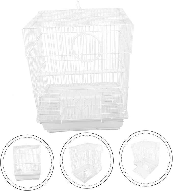 jojofuny Portable Metal Bird Carrier Cage for Parrots Pearl Jade Birds Finches Iron Travel Storage Cage Secure Habitat for Pets