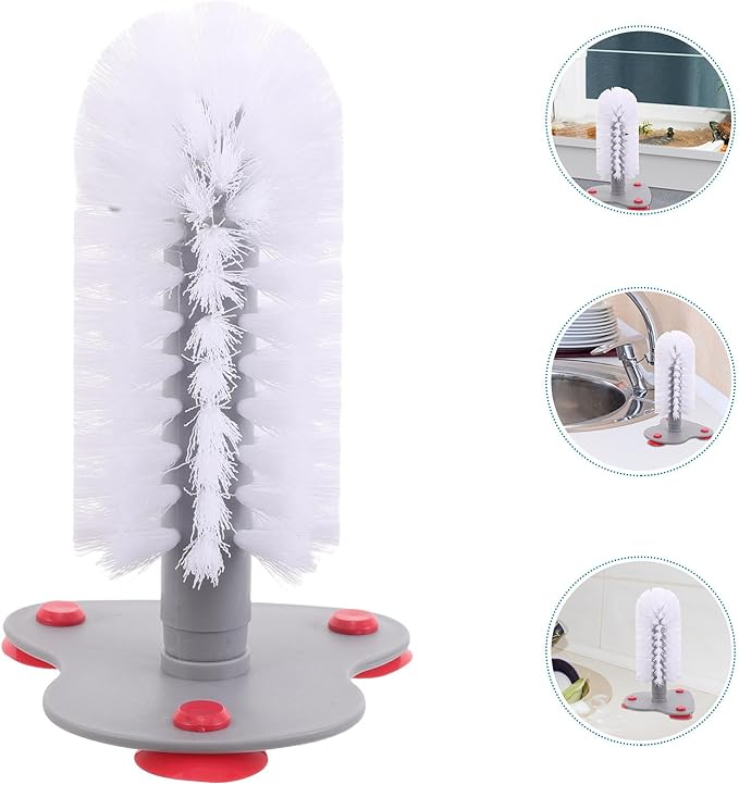Toyvian Turtle Shell Cleaning Brush with Suction Cup Soft Bristle Turtle Scratcher for Aquarium Reptile Supplies and Shell Maintenance