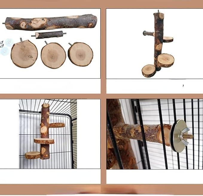 Chinchilla Large Hanging Wooden Rotating Platform - Small Animal Natural Fruit Wood Standing Platform for Squirrels, Sugar Gliders & Birds