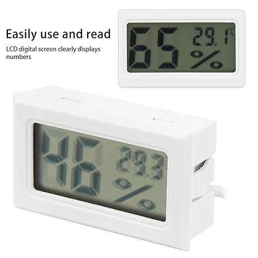 Mini Hygrometrometer Temperature for Home Reptiles Used (White)