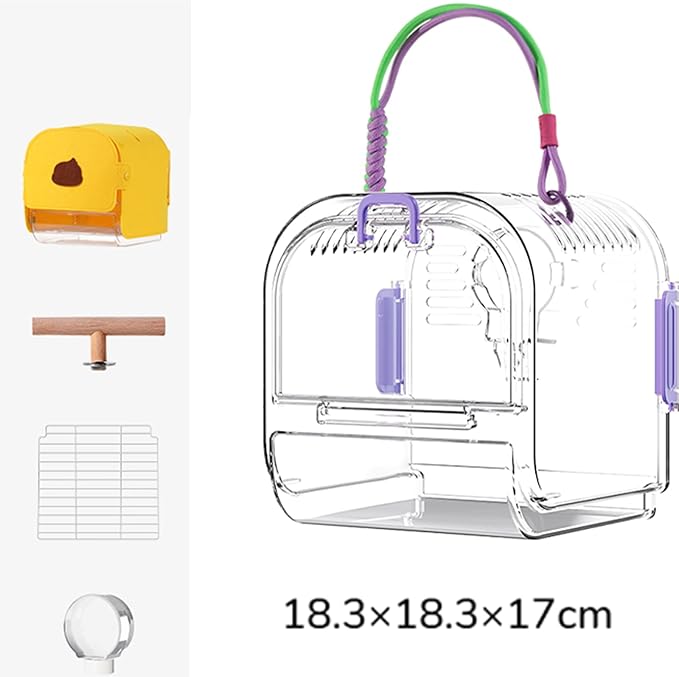 Parrot Go Out Portable Bird Bag, Clear Pet Cage, Convenient Travel Bag, Budgie Special Outdoor Bird Viewing Portable Cage