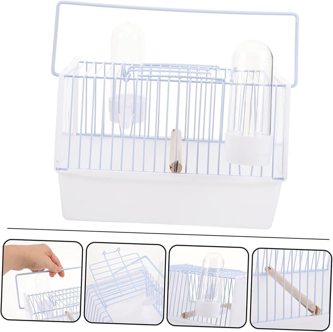 Sosoport 1set Portable Bird Cage for Parrots Comfortable Travel Carrier for Birds for Hiking Shopping Camping Made of