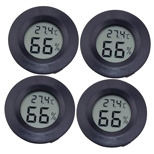 Milisten 8pcs Acrylic Reptile Pet Box Temperature Humidity Lightweight Digital Hygrometer for Home Use