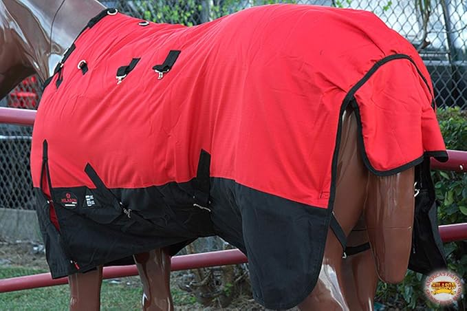 HILASON 1200D Winter Waterproof Poly Horse Turnout Blanket Belly Wrap Red | 84 in