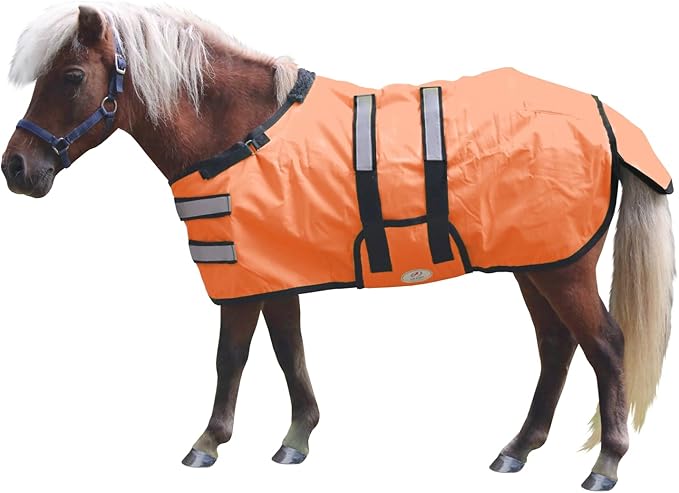 Derby Originals Mini Horse & Foal Winter Turnout Blanket – Reflective, No-Hardware Design, 600D Waterproof Outer, 150g Insulation, 170T Lining, Adjustable Fit, 1-Year Warranty