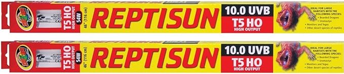 Zoo Med (2 Pack) ReptiSun T5 HO High Output 10.0 UVB Lamp 54W, 46"