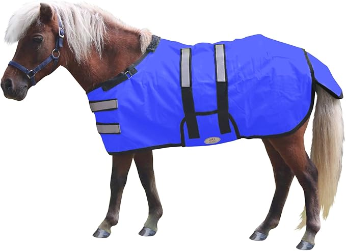 Derby Originals Mini Horse & Foal Winter Turnout Blanket – Reflective, No-Hardware Design, 600D Waterproof Outer, 150g Insulation, 170T Lining, Adjustable Fit, 1-Year Warranty