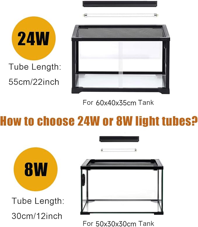 3 Pack T5 HO 5.0 UVB Reptile Light Bulb 8W 12 Inch, UVA UVB Fluorescent Lamp Tube, Simulate Natural Sunlight for Bearded Dragon, Chameleon, Turtle, Tortoise, Lizard, Reptiles & Amphibians