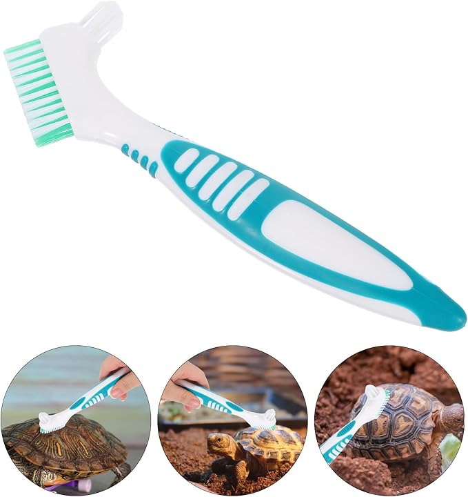 2pcs Turtle Shell Cleaning Brush Multi-Functional Mini Dirt and Mud Remover for Aquatic Tortoise Care with Ergonomic Handle for Turtle Tank and Reptile Health Maintenance