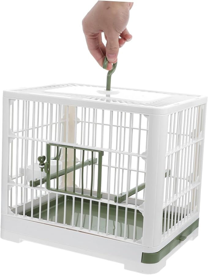 HANABASS Foldable Bird Travel Carrier Cage with Stand Lightweight Portable Parrot Cage for Small Birds for Parakeets and Cockatiels Breathable Design for Travel