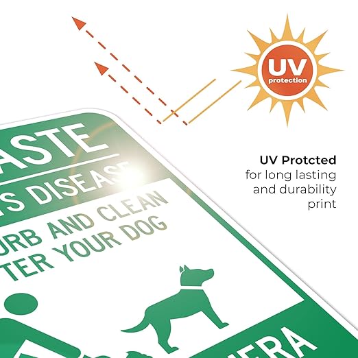 Pet Waste Leash-Curb and Clean Up After Your Dog Under Camera Surveillance Sign, (SI-63188) 18x24 Inches, 55 mil Thick HDPS (high Density polystyrene), Made in USA