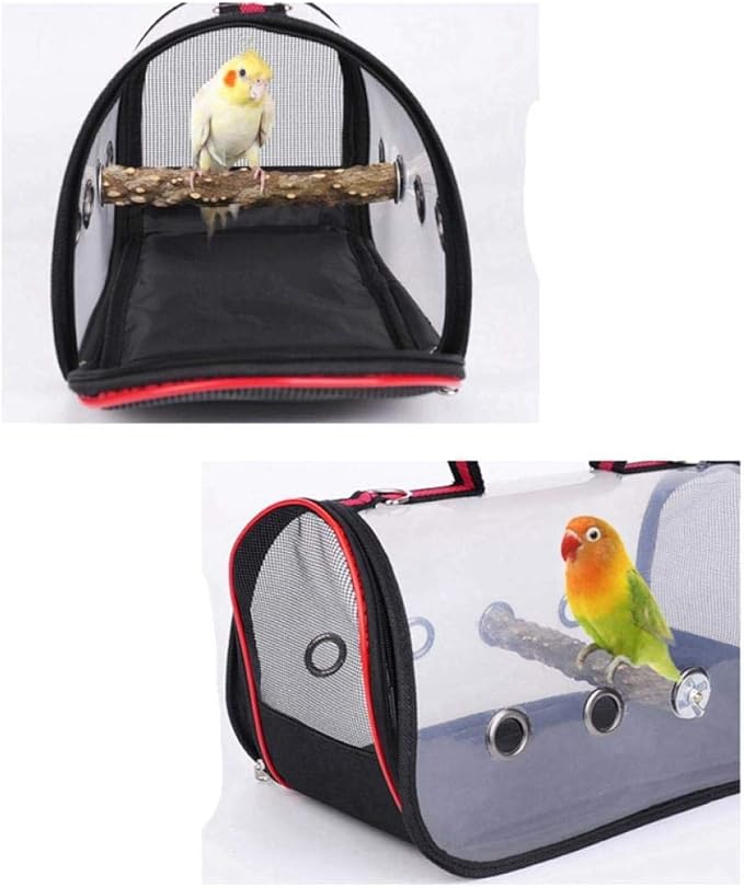 Bird Carriers Medium Bird Transport Cage Bird Travel Carrier Breathable Space Parrot Backpack Multi Functional Bird Bag 3Pcs Red