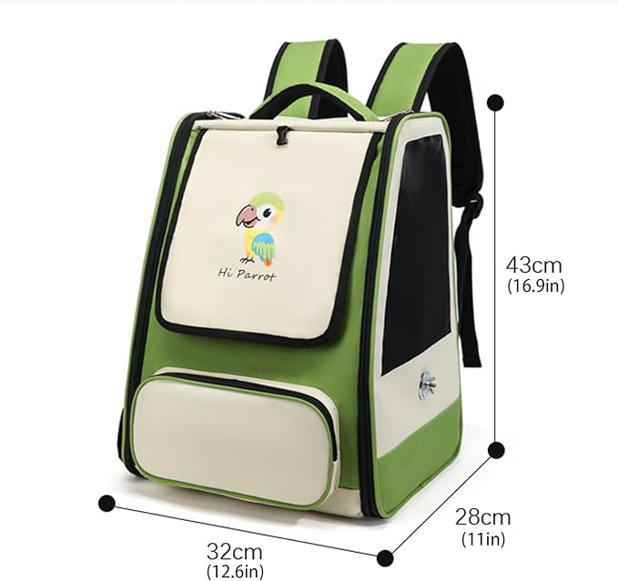Comfortable Bird Transport Backpack for Outdoor Adventures Including Removable Tray and Feeding Cup Fashionable Bird Carrier