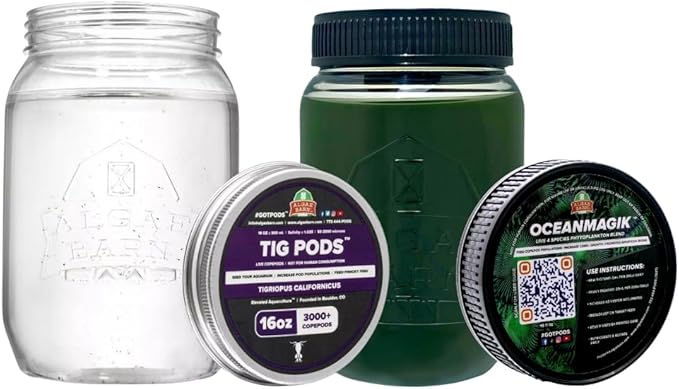 AlgaeBarn Pods & Phyto Combo, 3,000+ Tigriopus Live Marine Copepods + Live Phytoplankon