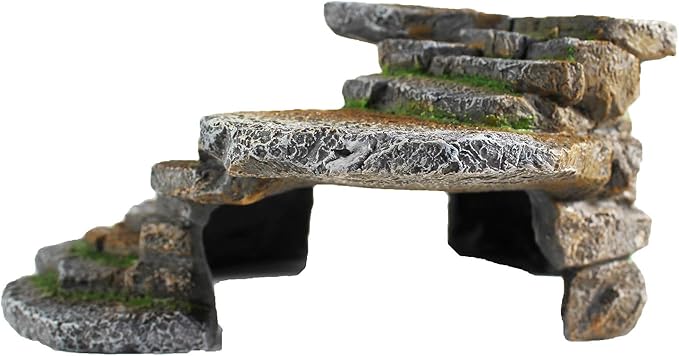 PENN-PLAX (REP183) Reptology Shale Scape Step Ledge & Cave Hideout – Decorative Resin for Aquariums & Terrariums, Great for Reptiles, Amphibians, and Fish, Large (Pack of 6)