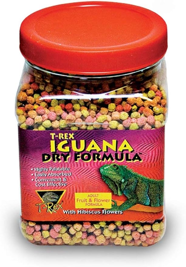 T-Rex Iguana Food Adult Formula – Dry Iguana Diet with Added Vitamins & Minerals, Plant-Based Reptile Food, Easy to Prepare Moist Feeding Formula, 10 lb
