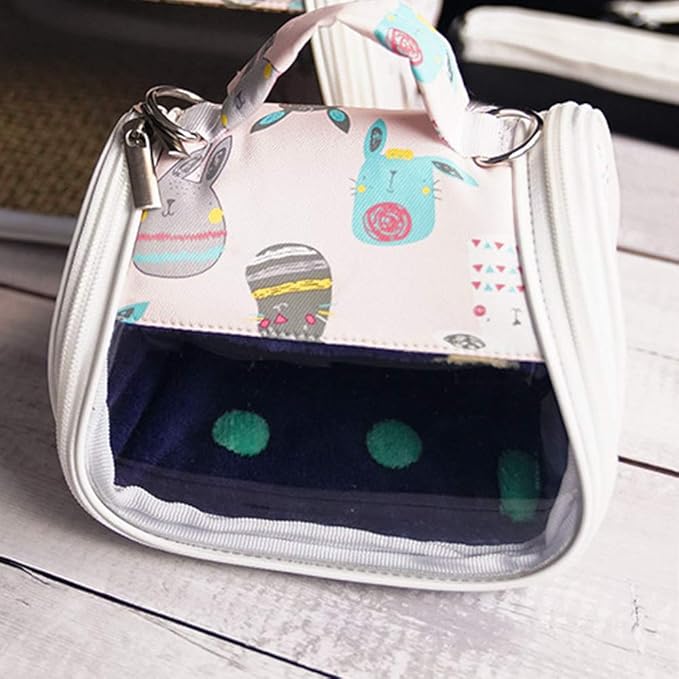 Hamster Carrier Bag Small Animal Portable Breathable Bird Outgoing Bag for Guinea Pig Hedgehog Squirrel Chinchilla Small Parrots and Other Similar Sized Animal Carrying Travel (L-23 * 20 * 15??,Grey)