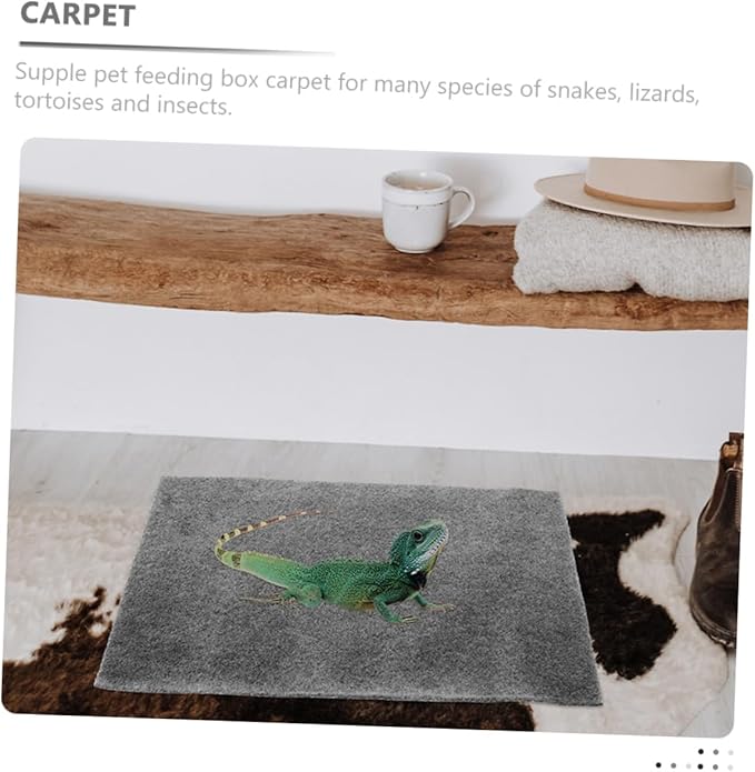 WOONEKY 3pcs Reptile Pet Absorbent Pad for Turtle Tanks Lizard Tank Accessories Snake Bedding Reusable Decorative Carpet