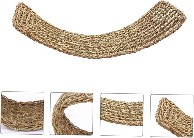 1pc Lizard Hammock Crested Gecko Hammock Pet Sea Grass Mat Lizard Reptile Hammock Lizard Lounger Hammock Small Animals Woven Lizard Tank Accessories Reptisoil Crawl The Bed Seaweed
