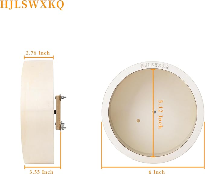 6inch Wall-Mount Silent Hamster Wheel, Wooden Small Animal Exercise Wheel with Removable & Washable Track for Gerbil, Mouse, Syrian Hamster(6in)