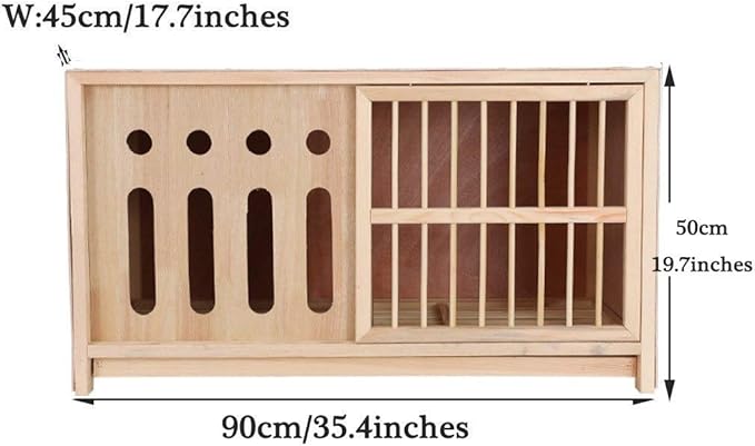 Semi-Shaded Bird Carrier, Household Moisture-Proof Bird Cage, Natural Pine Pigeon Utensils, (90 * 45 * 50cm)