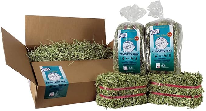 Grandpa's Best Timothy Hay for Rabbits, Guinea Pigs, Chinchillas, Hamsters & Gerbils, 20lb Loose Boxed, Brown