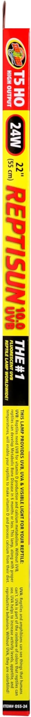Zoo Med 24 Watt T5 HO ReptiSun 10.0 UVB Lamp, 2pk