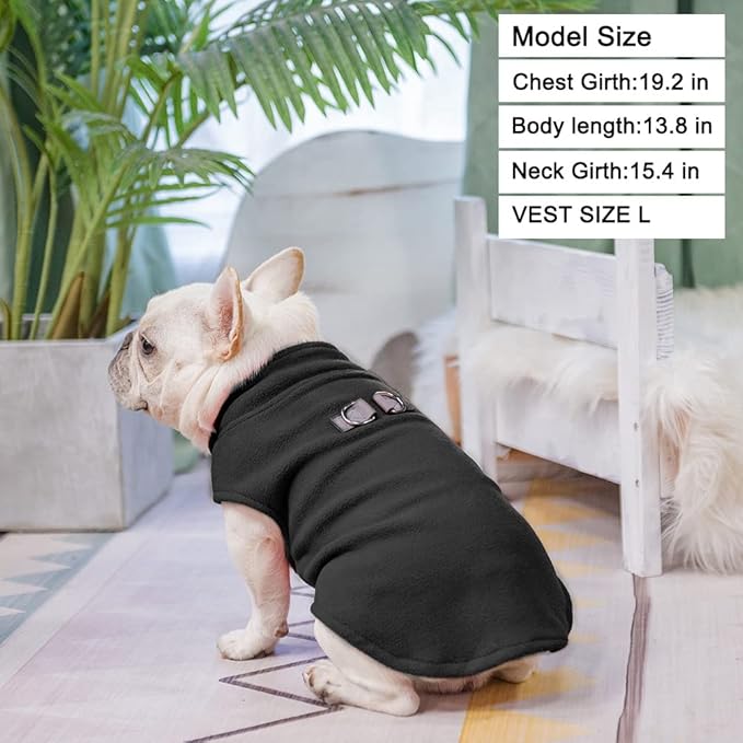 BEAUTYZOO XS Dog Sweaters, Soft Fleece Vest Pullover Dog Jacket with D-Ring Leash Attachment, Warm Winter Dog Clothes Cold Weather Doggy Chihuahua Sweater for Small Dogs Cats Boy or Girl,Black XS